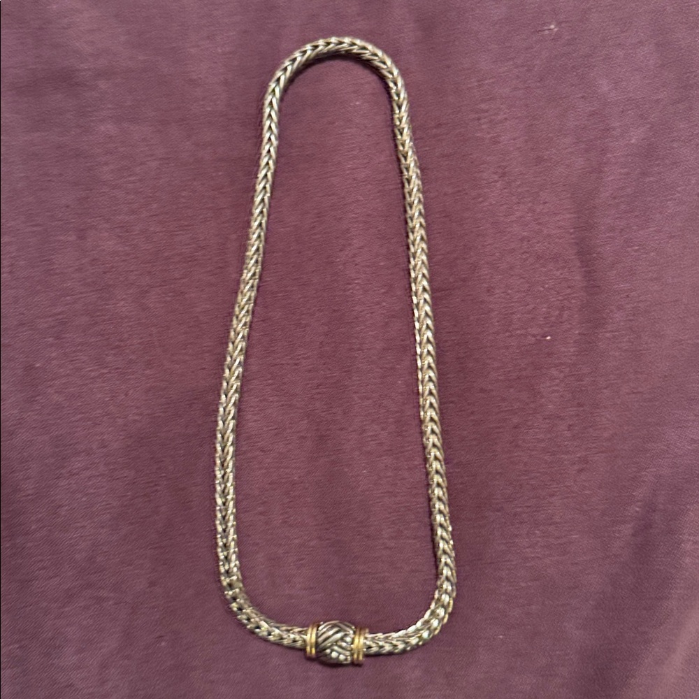 Chico's Gold and Silver Braided Necklace